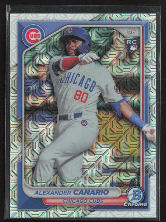 2024 Bowman #21 Alexander Canario Chrome Navy Mojo Refractors #/175