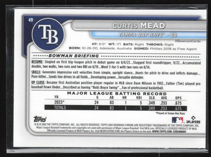 2024 Bowman Chrome #49 Curtis Mead