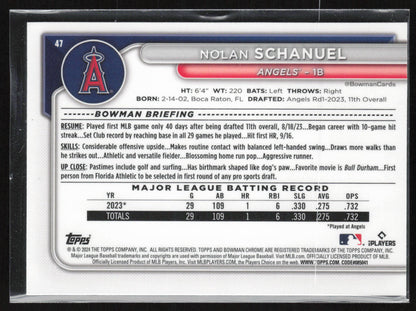 2024 Bowman Chrome Sapphire #47 Nolan Schanuel