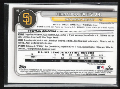 2024 Bowman Chrome #92 Fernando Tatis Jr.