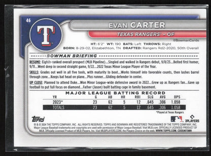 2024 Bowman #46 Evan Carter