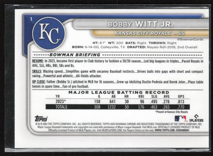 2024 Bowman Chrome #1 Bobby Witt Jr.