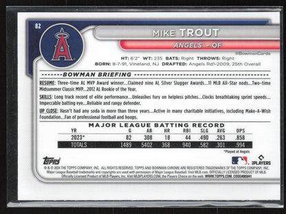 2024 Bowman Chrome #82 Mike Trout