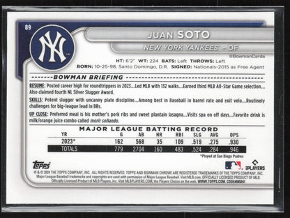 2024 Bowman Chrome #89 Juan Soto