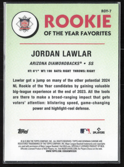 2024 Bowman Chrome #ROY-7 Jordan Lawlar