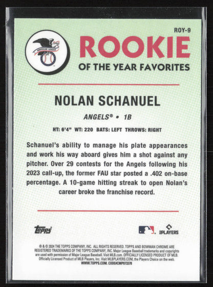 2024 Bowman Chrome #ROY-9 Nolan Schanuel Rookie of the Year Favorites