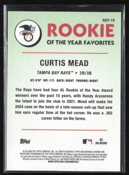 2024 Bowman #ROY-10 Curtis Mead Rookie of the Year Favorites
