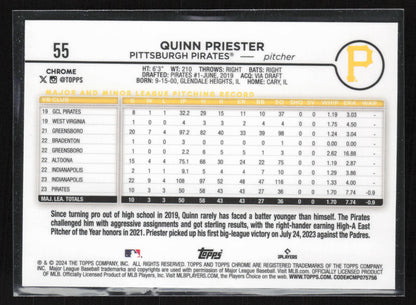2024 Topps Chrome #55 Quinn Priester Refractors Short Print