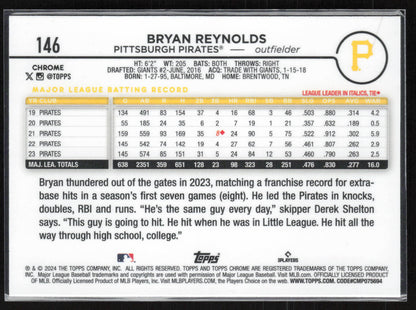 2024 Topps Chrome #146 Bryan Reynolds Raywave Refractors