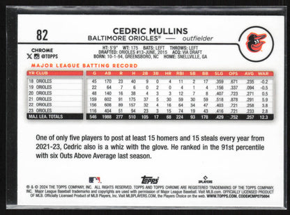 2024 Topps Chrome #82 Cedric Mullins Raywave Refractors