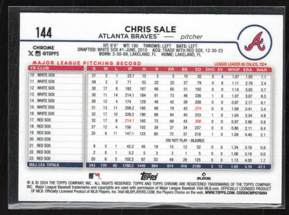 2024 Topps Chrome #144 Chris Sale Raywave Refractors