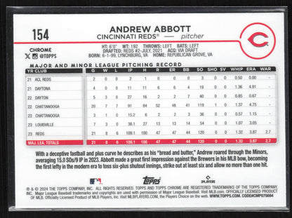 2024 Topps Chrome #154 Andrew Abbott Raywave Refractors