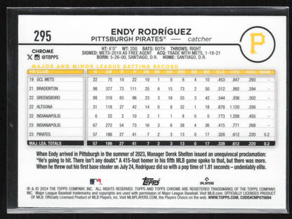 2024 Topps Chrome #295 Endy Rodríguez Raywave Refractors