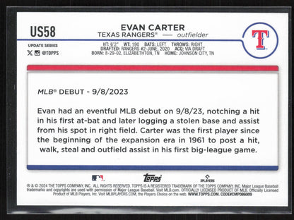 2024 Topps Update #US58 Evan Carter