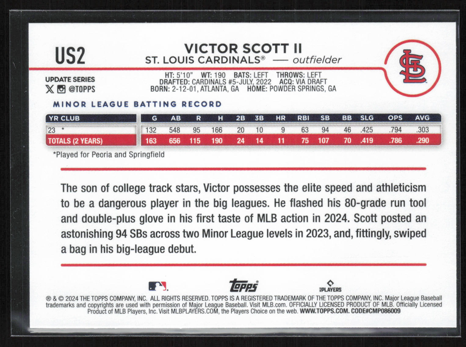 2024 Topps Update #US2 Victor Scott II