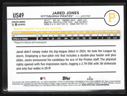 2024 Topps Update #US49 Jared Jones Yellow