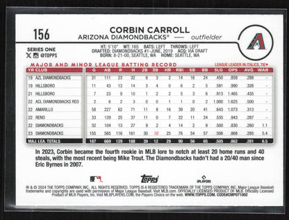 2024 Topps #156 Corbin Carroll Yellow