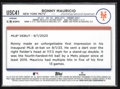 2024 Topps Chrome Update #USC41 Ronny Mauricio