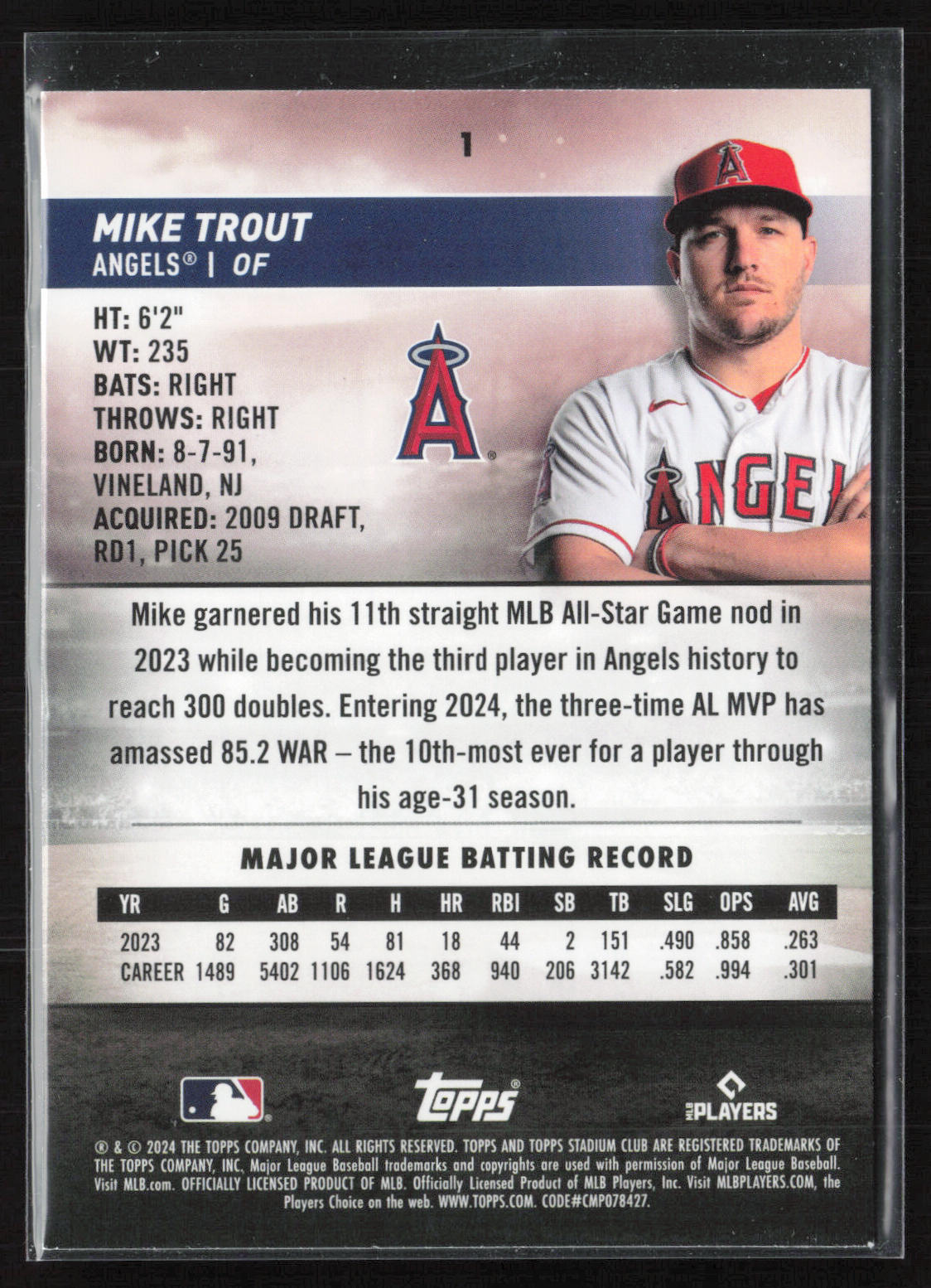 2024 Stadium Club #1 Mike Trout