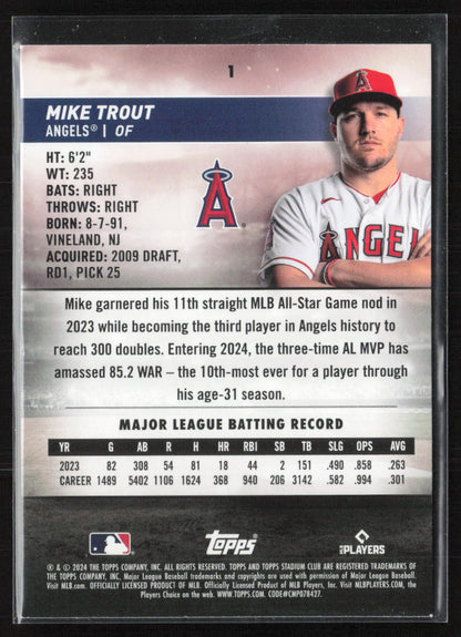 2024 Stadium Club #1 Mike Trout