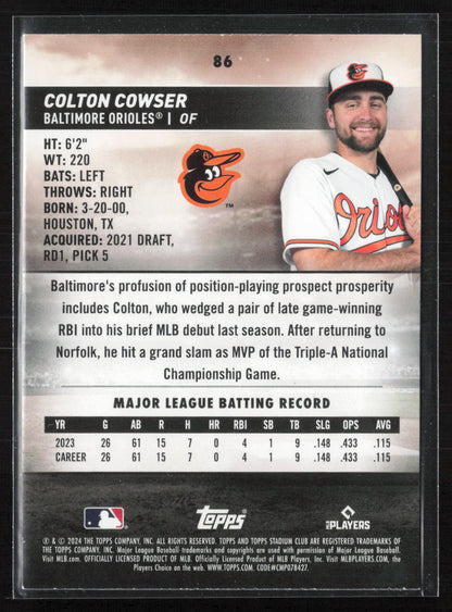 2024 Stadium Club #86 Colton Cowser Red Foil