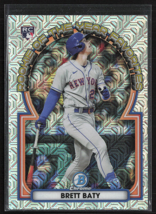 2023 Bowman Chrome #ROYF-3 Brett Baty ROY Favorites Mojo Refractors