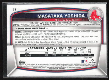 2023 Bowman #58 Masataka Yoshida Mojo Refractors