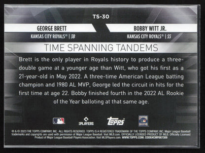 2023 Topps Update #TS-30 Bobby Witt Jr. / George Brett Time Spanning Tandems