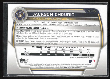 2023 Bowman #BP-76 Jackson Chourio