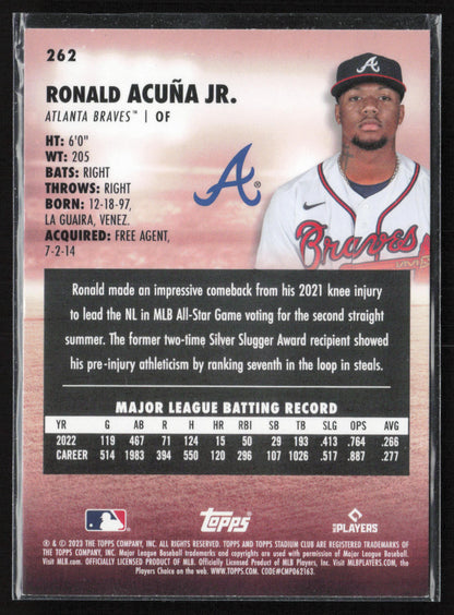 2023 Stadium Club #262 Ronald Acuña Jr. Red Foil