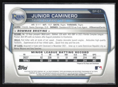 2023 Bowman #BP-61 Junior Caminero