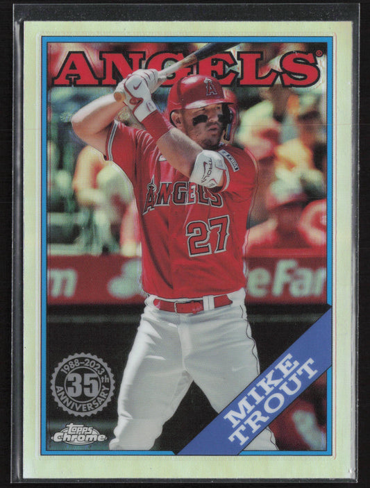 2023 Topps Chrome Update #88CU-2 Mike Trout 1988 Topps Baseball 35th Anniversary