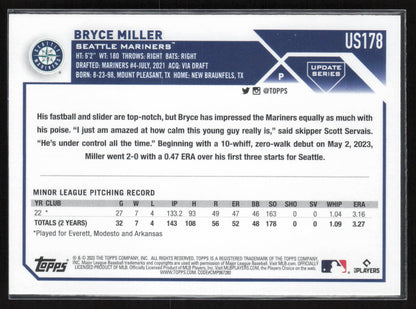 2023 Topps Update #US178 Bryce Miller