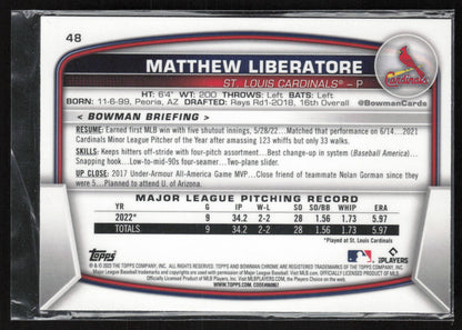 2023 Bowman #48 Matthew Liberatore Mojo Refractors