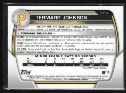 2023 Bowman #BCP-88 Termarr Johnson Chrome Prospects Mojo Refractors