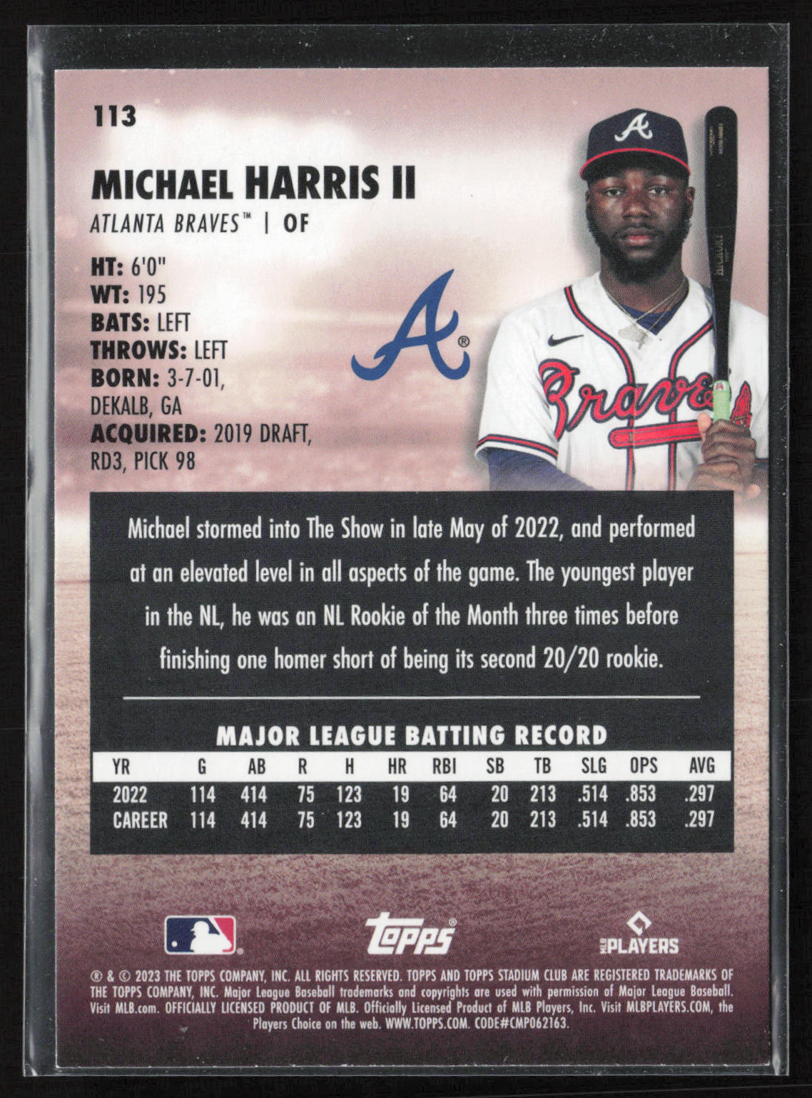 2023 Stadium Club #113 Michael Harris II