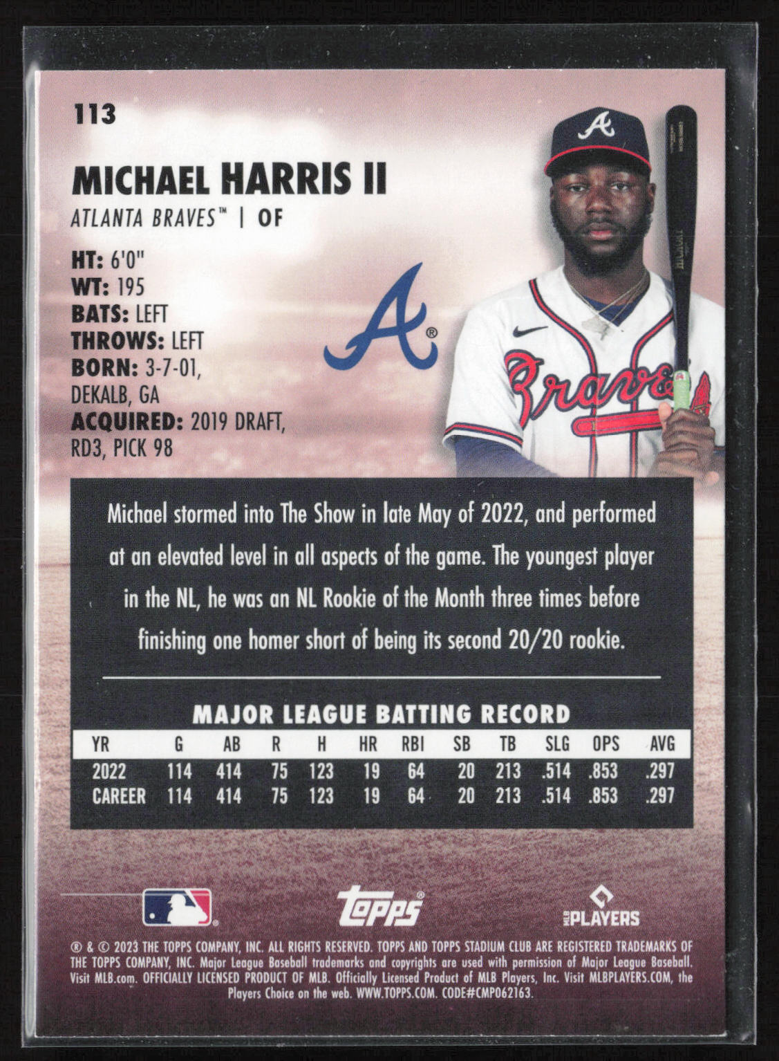 2023 Stadium Club #113 Michael Harris II