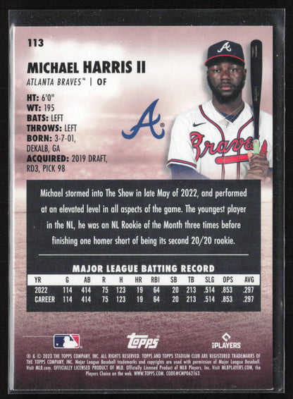 2023 Stadium Club #113 Michael Harris II