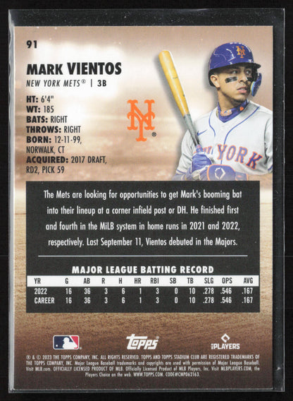 2023 Stadium Club #91 Mark Vientos
