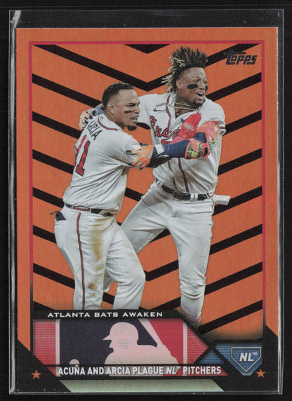 2023 Topps Update #US143 Atlanta Bats Awaken Orange and Black Foil