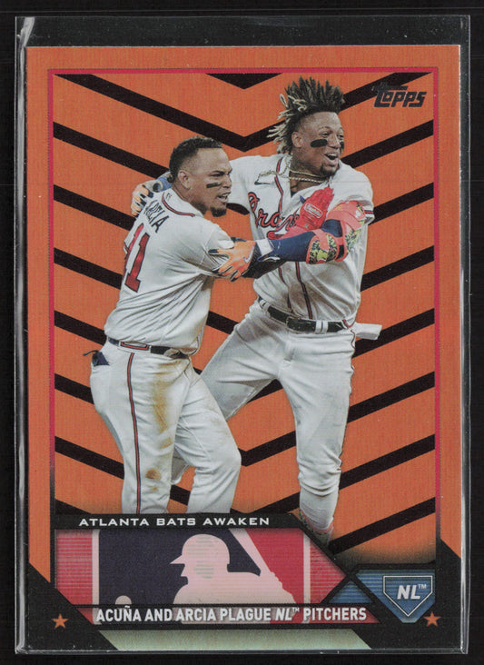 2023 Topps Update #US143 Atlanta Bats Awaken Orange and Black Foil