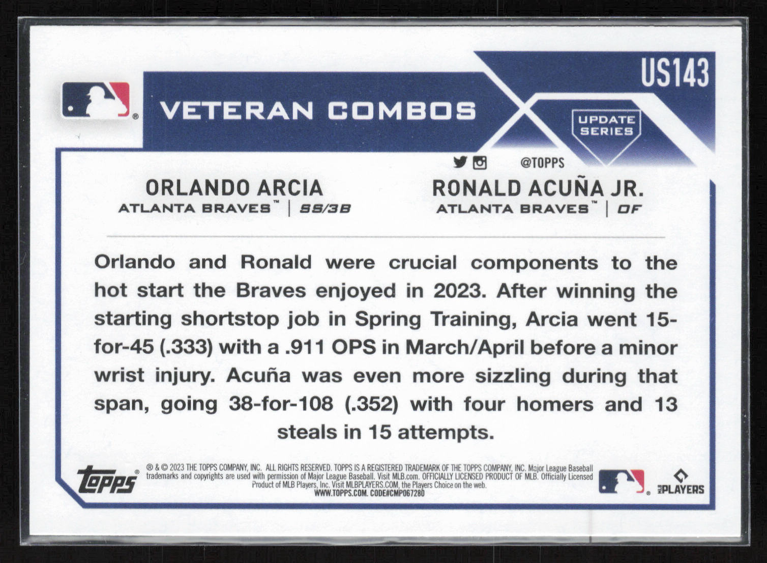 2023 Topps Update #US143 Atlanta Bats Awaken