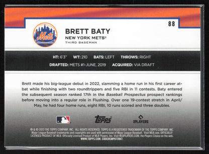 2023 Topps #88 Brett Baty Flagship Collection