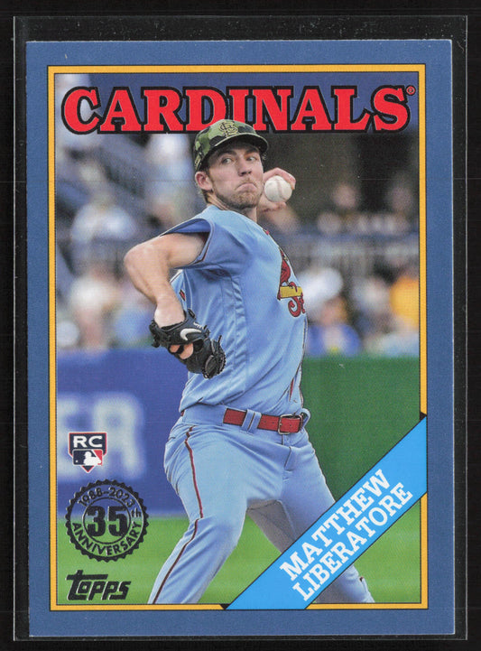 2023 Topps #T88-95 Matthew Liberatore 1988 Topps Baseball 35th Anniversary Blue