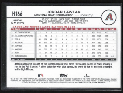 2024 Topps Holiday #H166b Jordan Lawlar SP - Lights