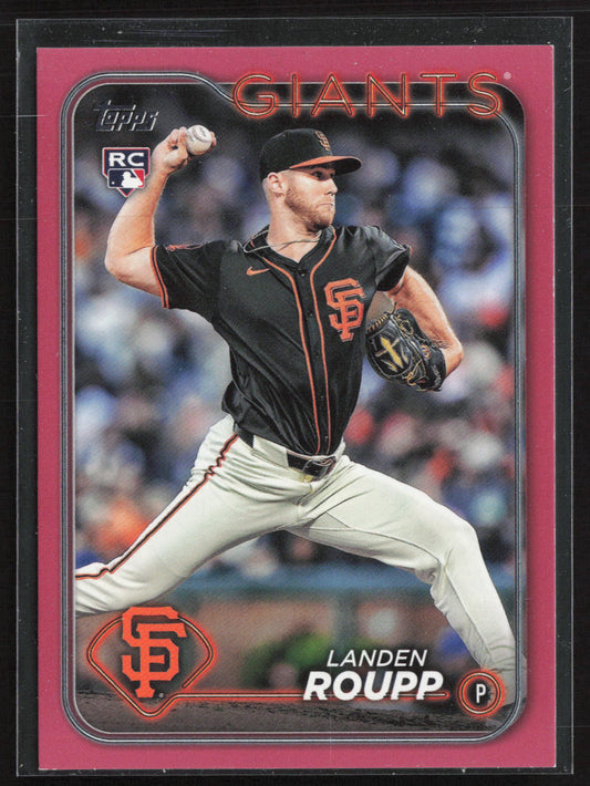 2024 Topps Update #US186 Landen Roupp Mother's Day Hot Pink #/50