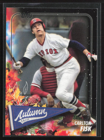 2024 Topps Update #AT-14 Carlton Fisk Autumn Tales Black #/299