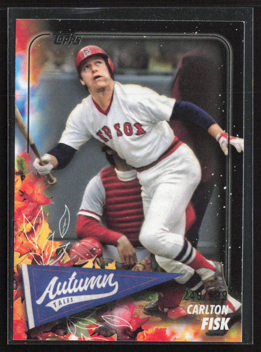 2024 Topps Update #AT-14 Carlton Fisk Autumn Tales Black #/299