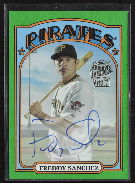 2023 Topps Archives #72FF-FS Freddy Sanchez Fan Favorites Auto Green Foil