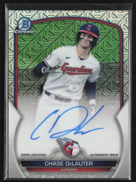 2023 Bowman #BMA-CD Chase DeLauter Chrome Prospects Auto Mojo Refractors